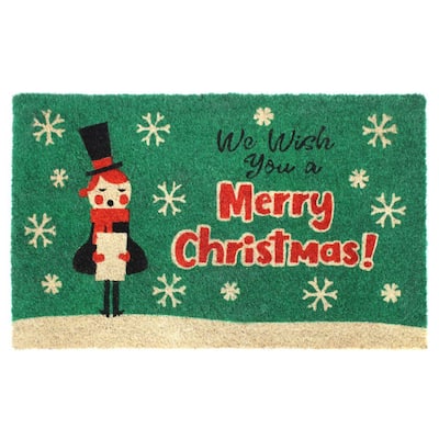 Sunnydaze Decor 17.5 x 29 Indoor Rubber-Backed Holiday Entrance Mat -  Snowman White FTX-818 - The Home Depot