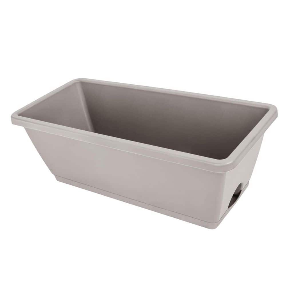 "17"" Gray Plastic Durable Drainage Window Planter Boxes with Saucers, Indoor Outdoor Flower Pots, 7 Pack" price history on PriceWatchPro