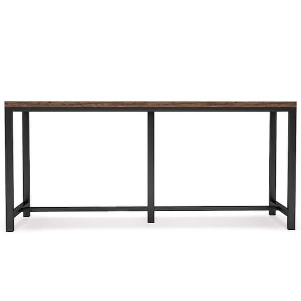 Turrella 71 in. Rectangle Brown Wood Behind Sofa Entryway Hallway Couch Wall Industrial Simple Console Table Home Office