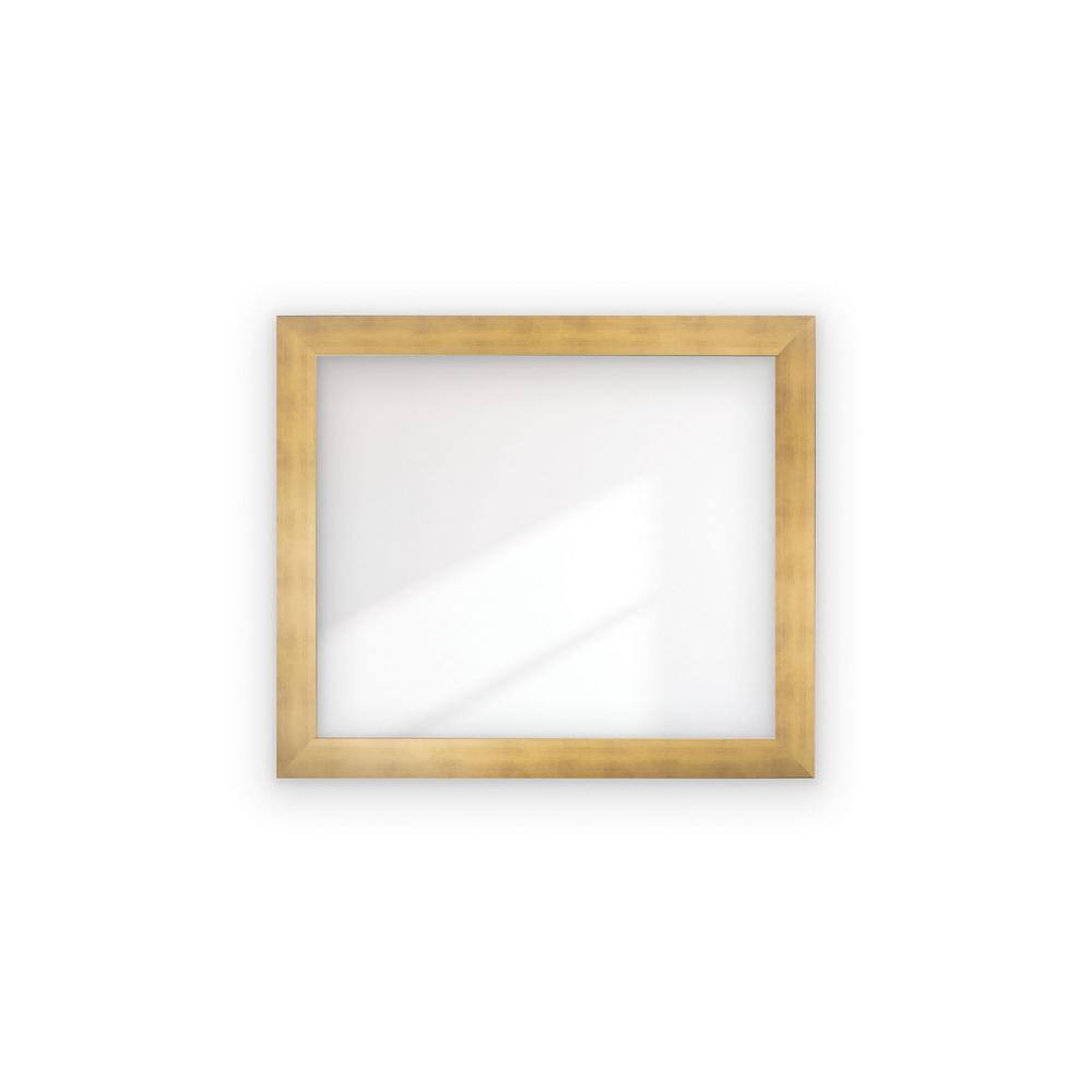 BrandtWorks Brushed Gold Framed Wide Wall Mirror 34 in. W x 40 in. H ...