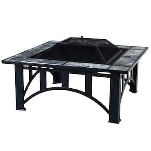 Square Ceramic 35 in. Outdoor Patio Fire Pit