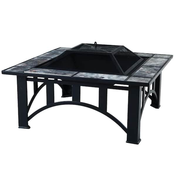 ITOPFOX Square Ceramic 35 in. Outdoor Patio Fire Pit