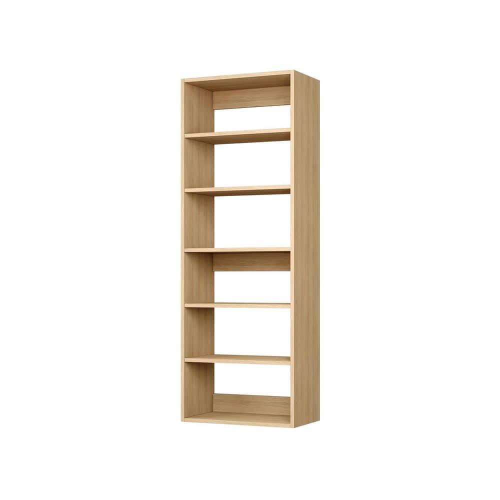 Vista 25.5 in W-25.5 in W Natural Oak Closet Tower Wall Mounted 6-Shelf Wood Closet System