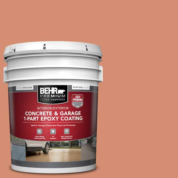 BEHR PREMIUM 5 gal. #PFC-12 Nuevo Terra Self-Priming 1-Part Epoxy Satin Interior/Exterior Concrete and Garage Floor Paint