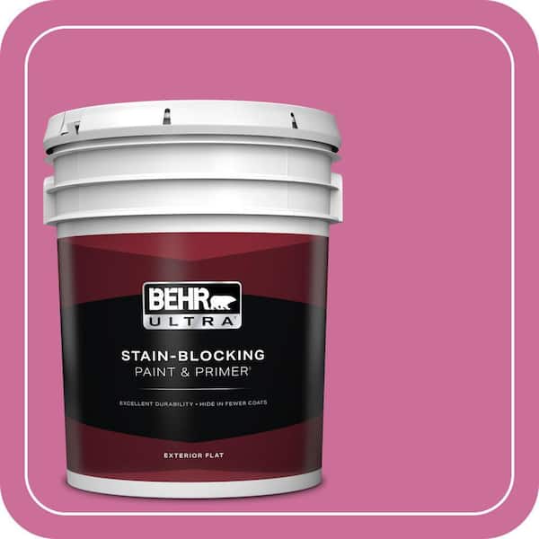 BEHR ULTRA 5 gal. #100B-6 Fuchsia Kiss Flat Exterior Paint & Primer