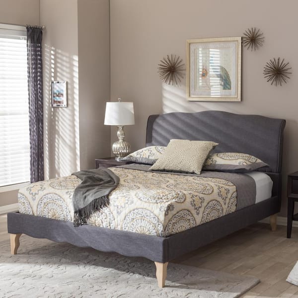 Baxton Studio Fannie Gray Full Upholstered Bed