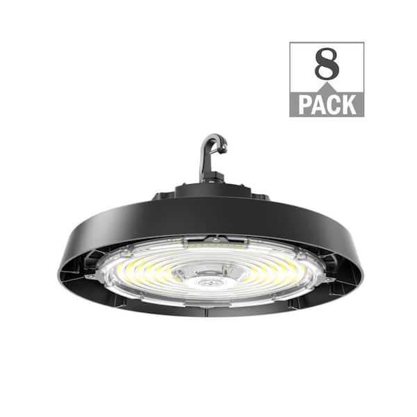 8-Pack 11 in. 400-Watt Equivalent LED Black High Bay Light 22500LM 100W 120W 150W 3000K 4000K 5000K 120-277V Dimmable