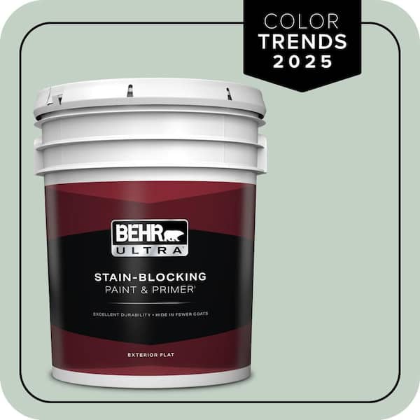 BEHR ULTRA 5 gal. #PPU11-13 Frosted Jade Flat Exterior Paint & Primer