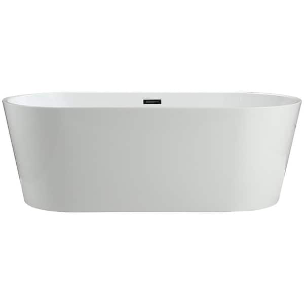 ROSWELL Lumina 4.9 ft. Acrylic Flatbottom Non-Whirlpool Bathtub in White