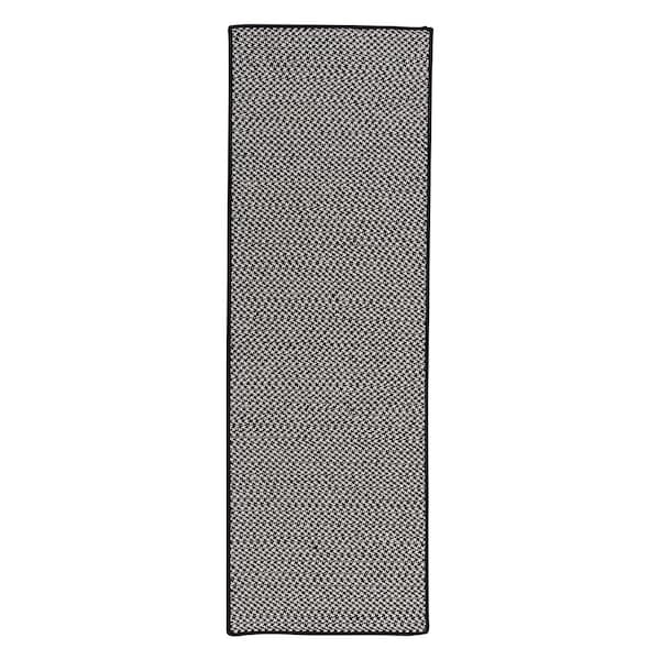 Sadie Black 2 ft. x 12 ft. Indoor/Outdoor Patio Braided Runner Rug