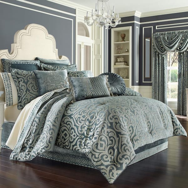 Unbranded Sarah Polyester Blue Full 4Pc. Comforter Set