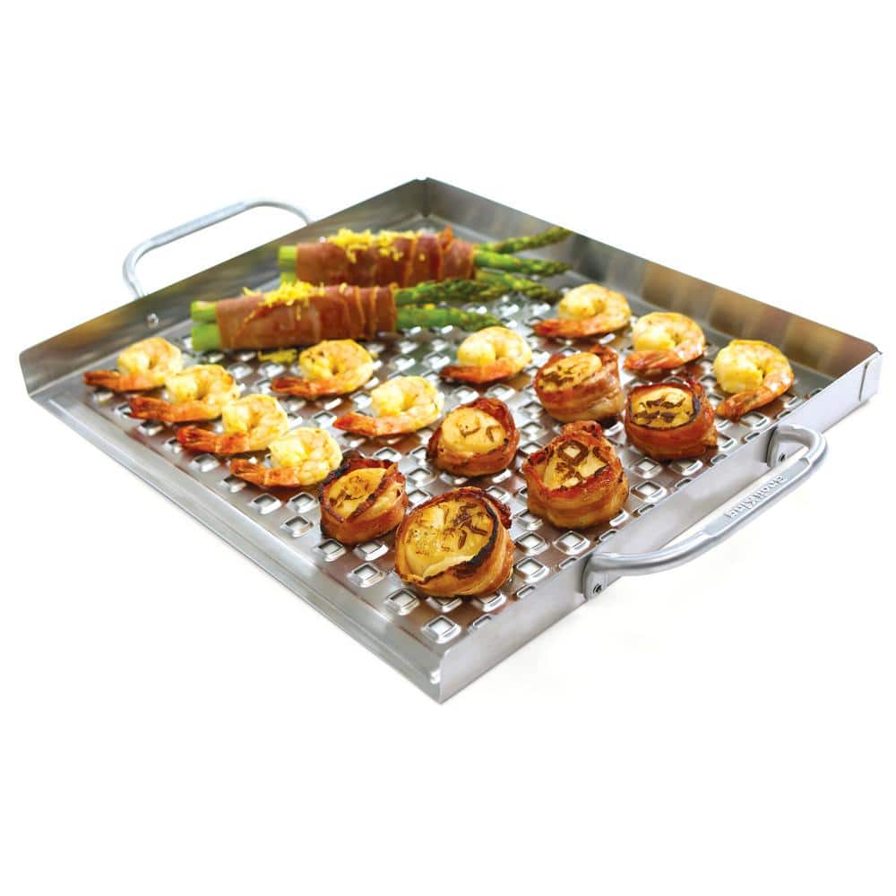 Stainless Steel Flat Grill Topper with Handles