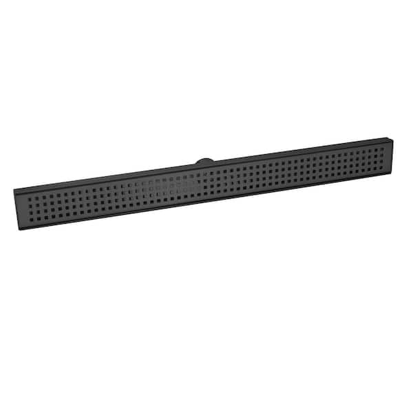 BWE 36 in. Linear Shower Drain Stainless Steel Shower Floor Drain with Hair Strainer and Leveling Feet in Matte Black