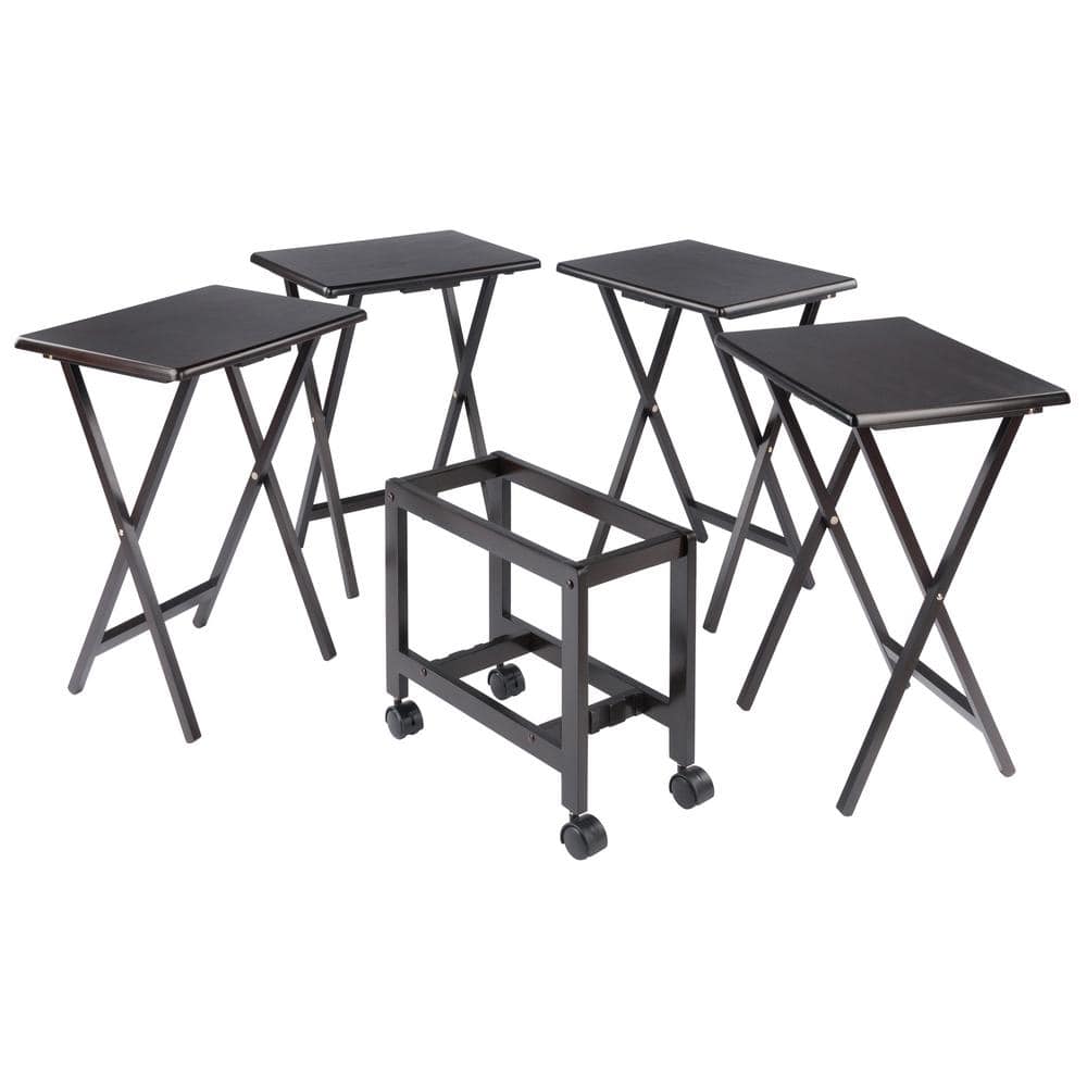 Allen 19 in. Coffee 5-Piece Snack Table Set - thumbnail 3