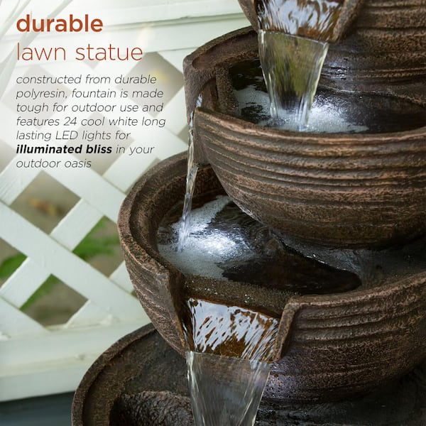 Alpine Corporation 34 in. Tall Outdoor 5-Tier Modern Bowl
