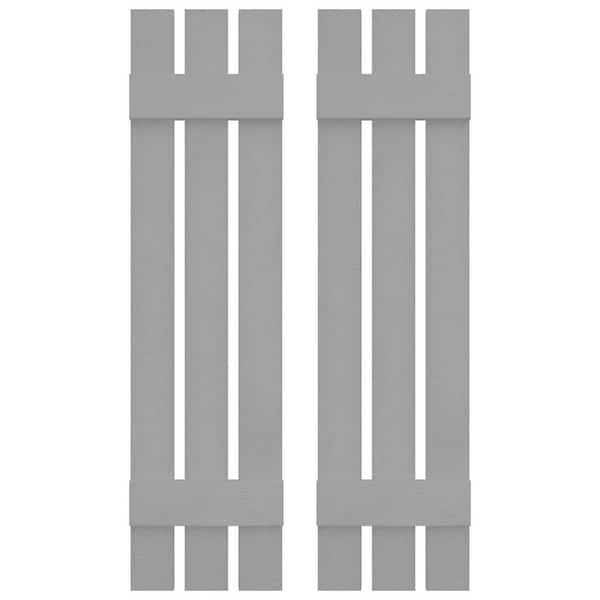 12 in. W x 39 in. H Vinyl Exterior Spaced Board and Batten Shutters Pair in Paintable