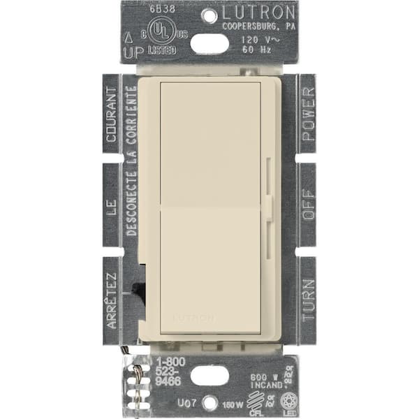 Lutron Diva LED+ Dimmer Switch for Dimmable LED Bulbs, 150-Watt/Single-Pole or 3-Way, Eggshell (DVSCCL-153P-ES)