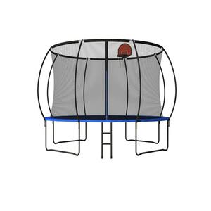 14FT Sports Fitness Trampoline with Enclosure Net, Recreational Indoor Outdoor Trampoline