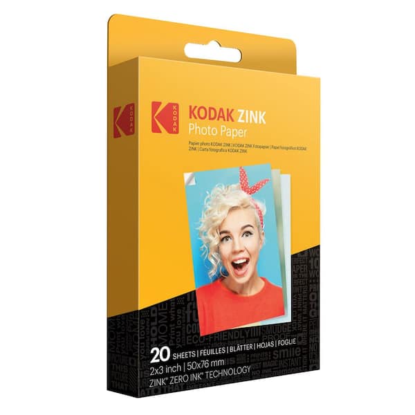 Kodak 2 in. x 3 in. Premium Sticky-Backed Zink Photo Paper - 20 Sheets