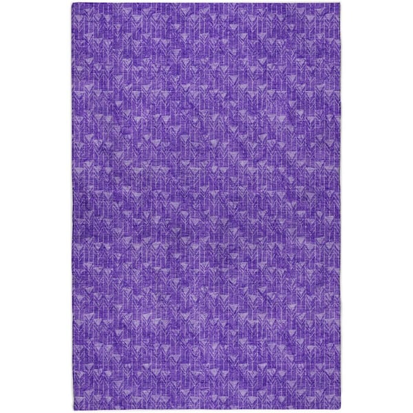 Dream Shag Premium Machine Washable Abstract ADS514 Purple 10 ft. x 14 ft. Area Rug