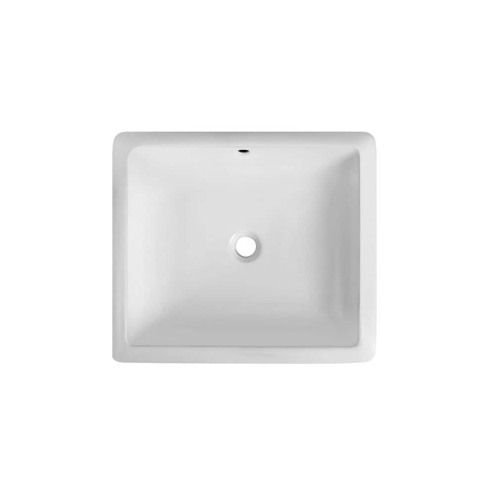 cadeninc 22 in. x 19.63 in. Bathroom White Ceramic Rectangle Vessel
