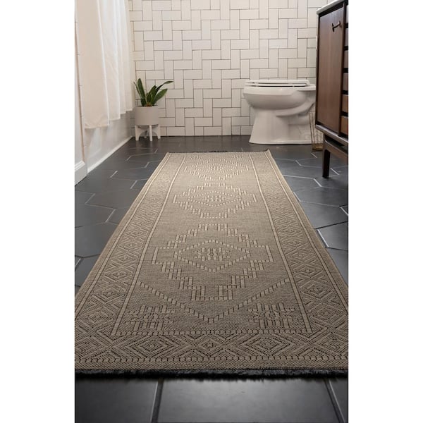 Alma Brown 2 ft. x 8 ft. Moroccan Machine Washable Indoor Runner Rug