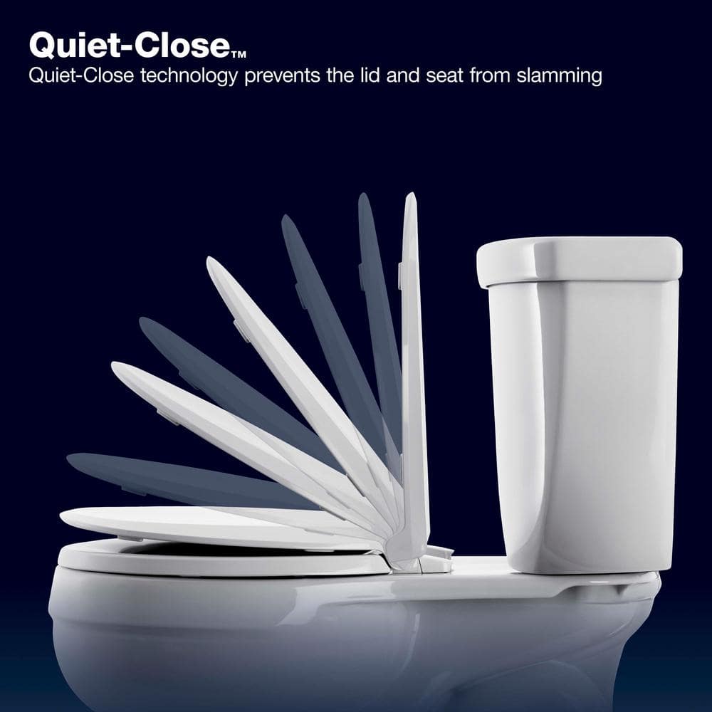 Hyten White Elevated Elongated Quiet-Close Toilet Seat