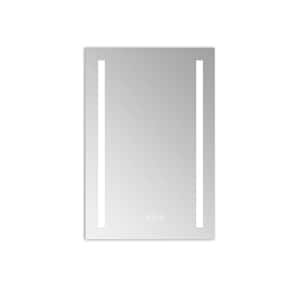 20 in. W x 30 in. H Large Rectangular Framed Anti-Fog Wall Mounted Bathroom Vanity Mirror Lighted Mirror in White
