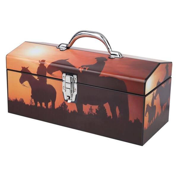 Sainty International 16 in. Home on the Range Art Tool Box, Brown