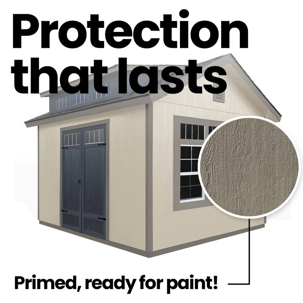 Beige 10' x 12' Wooden Storage Shed Kit with Windows