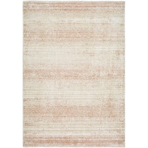 Rojin Oatmeal/Rust Striped 5 ft. x 8 ft. Indoor Area Rug