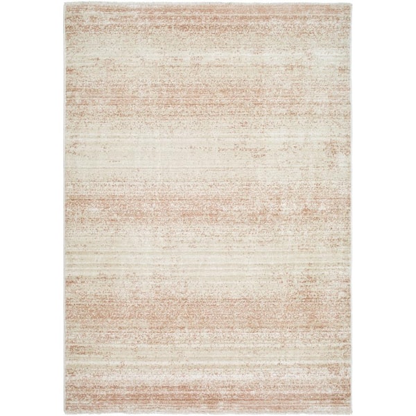 Rojin Oatmeal/Rust Striped 9 ft. x 13 ft. Indoor Area Rug