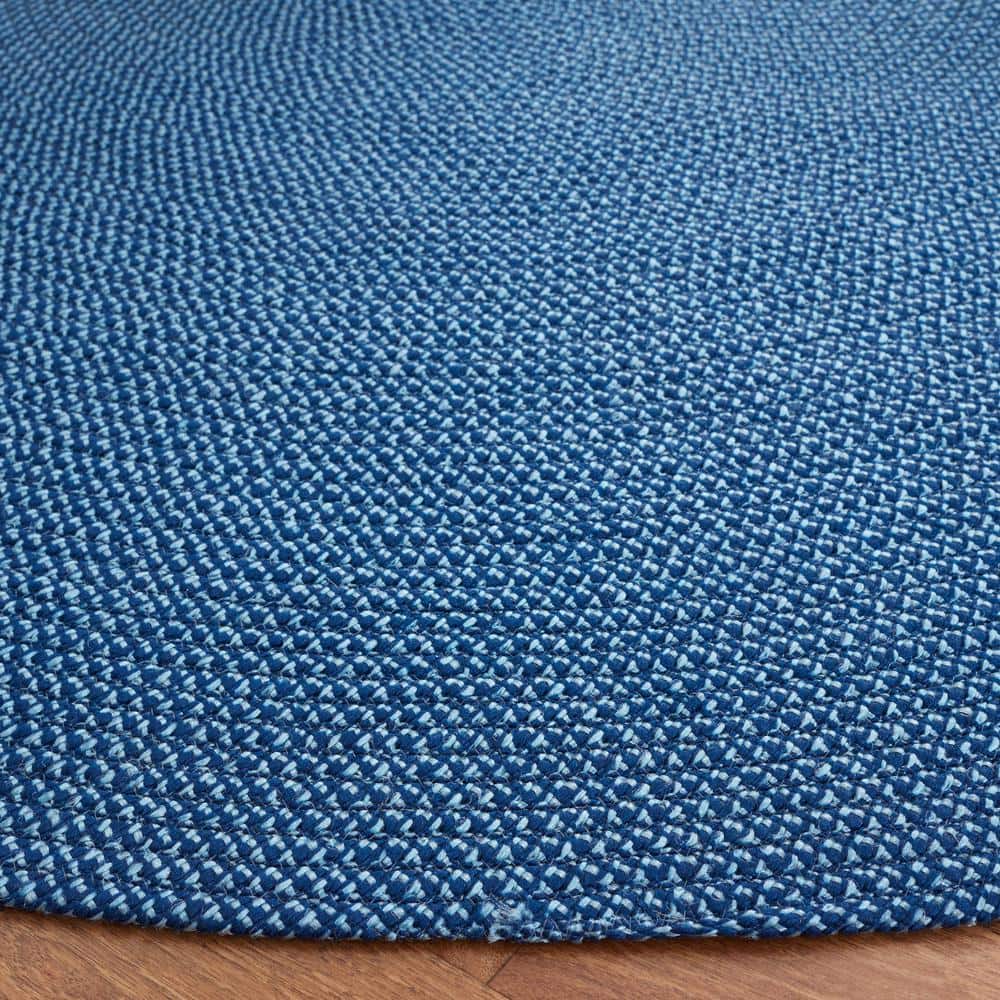Navy Round Braided Synthetic 4' Area Rug