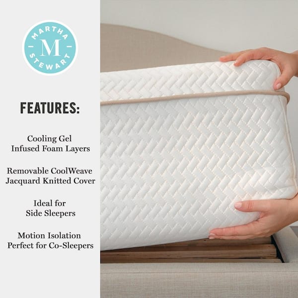 MARTHA STEWART SleepComplete Queen Firm Memory Foam 12 in. Bed in a Box Mattress with Soft Breathable CoolWeave Jacquard Quilted Top CL MODH 12Q MS The Home Depot