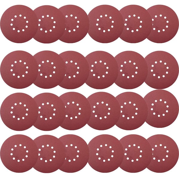 9in. 10-Hole Hook-and-Loop Sanding Discs with 60 80 120 150 240 Grits 50 Pack for Drywall Sander