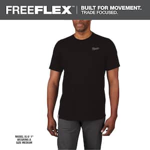 Men's Large Black Cotton/Polyester Short-Sleeve Hybrid Work T-Shirt