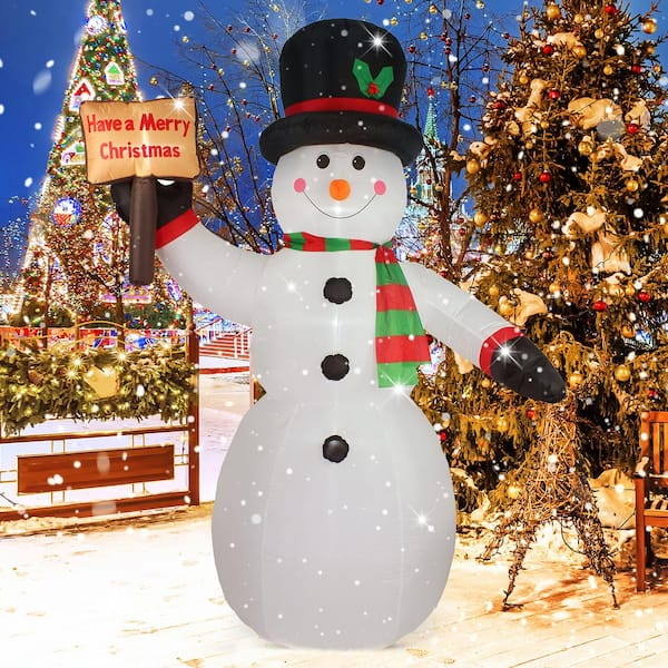 JOYDECOR 8 ft. Pre-Lit Built-In LED Snowman Christmas Inflatable
