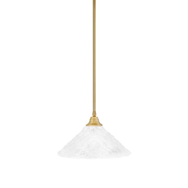 Unbranded Sparta 100-Watt 1-Light New Age Brass Stem Pendant Light with Italian Bubble Glass Shade and Light Bulb Not Included
