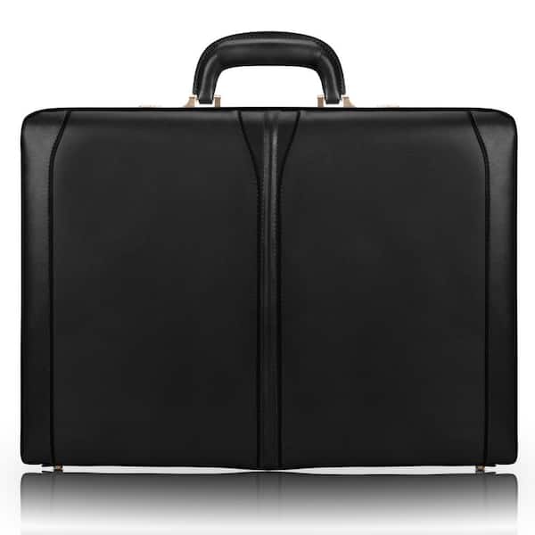 McKLEIN Turner Top Grain Cowhide Black Leather 4.5 in. Expandable Attache Briefcase