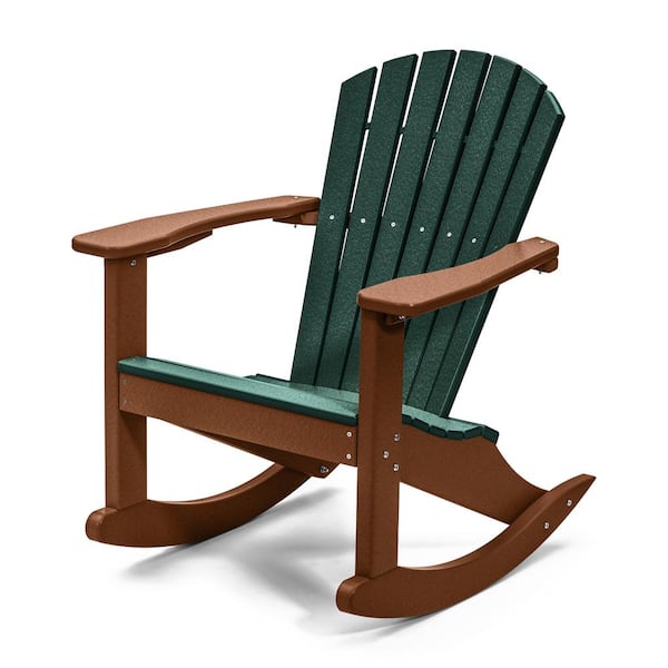 Perfect Choice Classic Green Rocking Wood Adirondack Chair