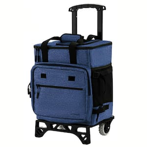 3 layers 0.4 in. thickened EPE rolling Cooler, portable cooler or adjustable hand truck-Dark Blue