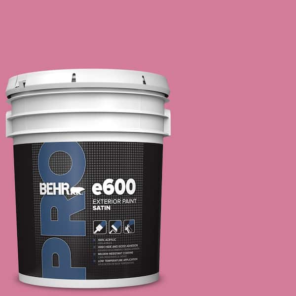 BEHR PRO 5 gal. #P130-5 Little Bow Pink Satin Exterior Paint