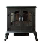 23.62 in. W Freestanding Portable Indoor ABS/Metal Electric Fireplace Stove in Black