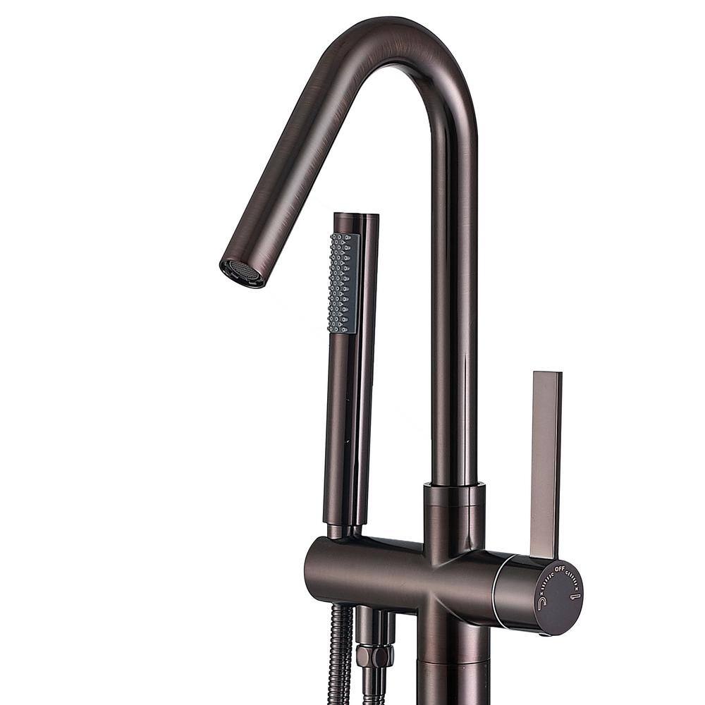 Oil Rubbed Bronze Freestanding Tub Filler with Handshower