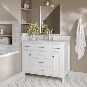 Bristol 42 in. W x 21.5 in. D x 34.5 in. H Freestanding Bath Vanity Cabinet without Top in White