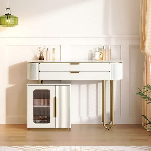 JASIWAY White 4 drawer 47 in. Wide Dresser