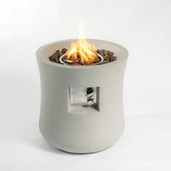 Mondawe 20 in. 40,000 BTU Round Outdoor Propane Gas Fire Pit Table with Lava Rocks and Waterproof Cover