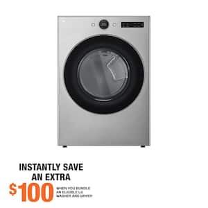 7.4 cu. ft. Vented Stackable SMART Electric Dryer in Graphite Steel with TurboSteam and AI Sensor Dry Technology