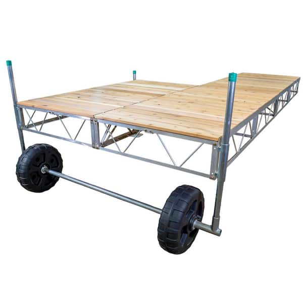 24 ft. Patio Rolling Pipe Dock Cedar