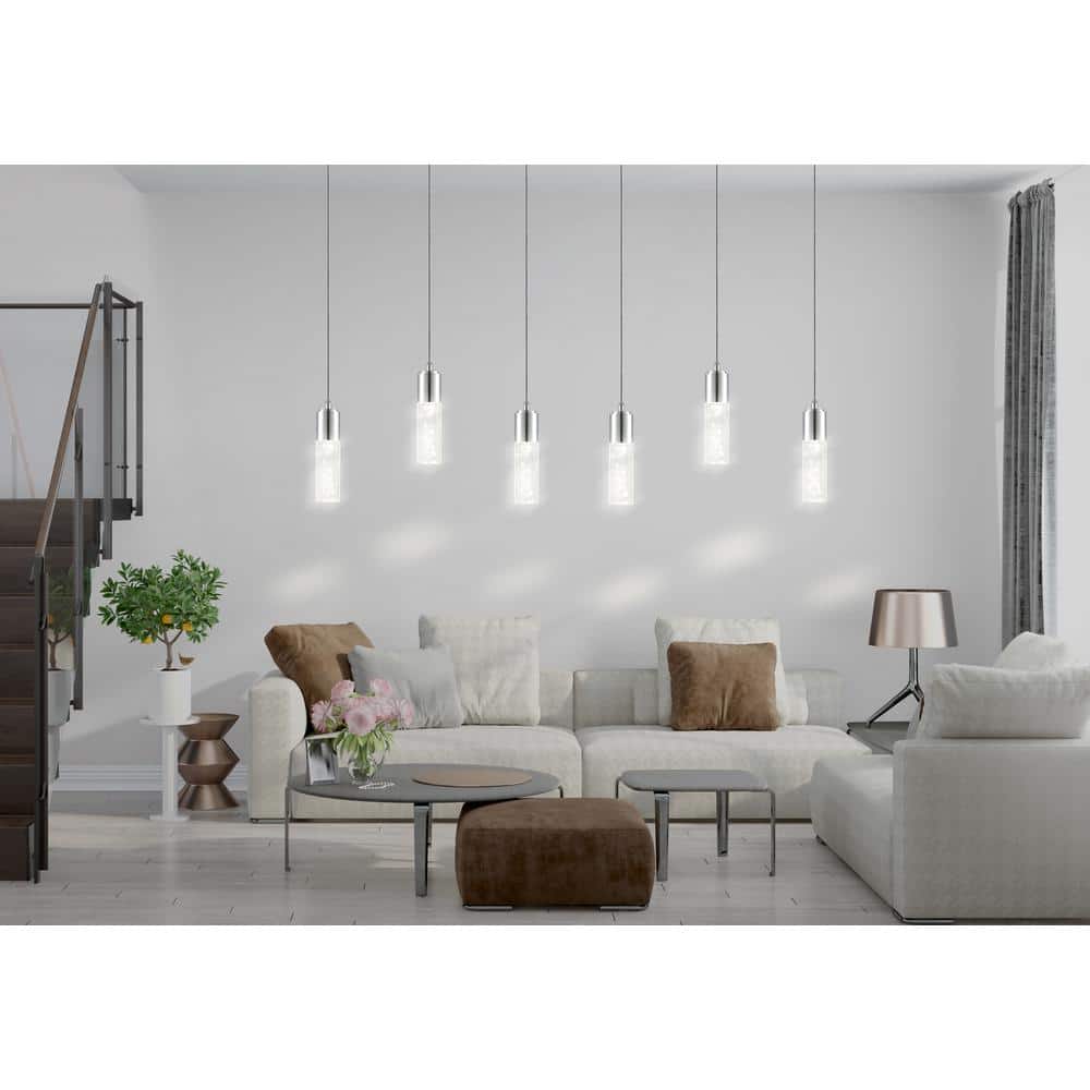 Bolha 4.75" Chrome Acrylic LED Pendant Light